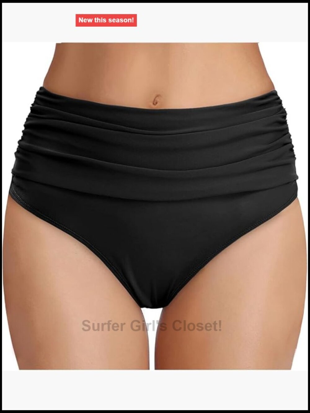High Waisted Bikini Bottom Tummy Control Ruched Swim Bottom Full Coverage